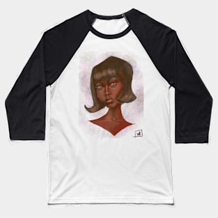 Cute Portrait of a Black Woman With a Bob Baseball T-Shirt